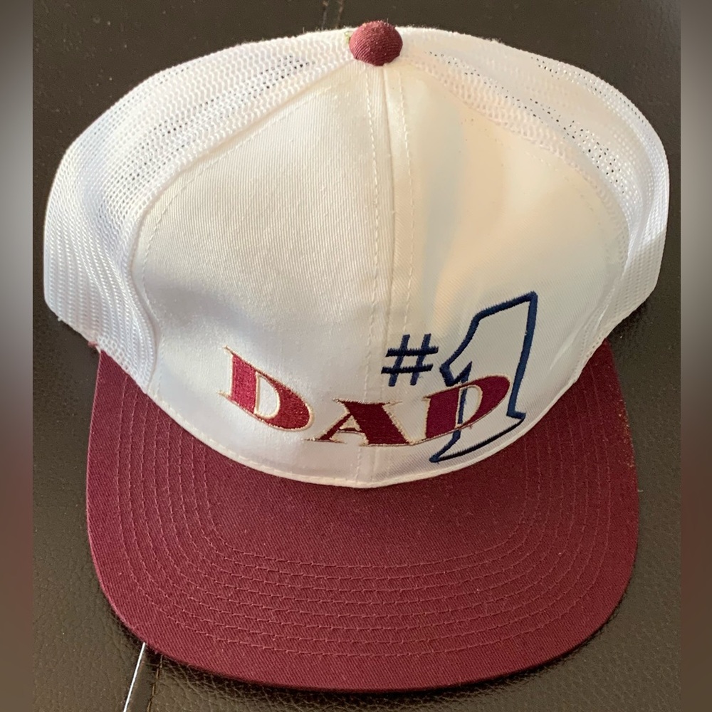 #1 Dad Trucker Hat Embroidered Black Snapback Adult Adjustable Father’s Day Gift